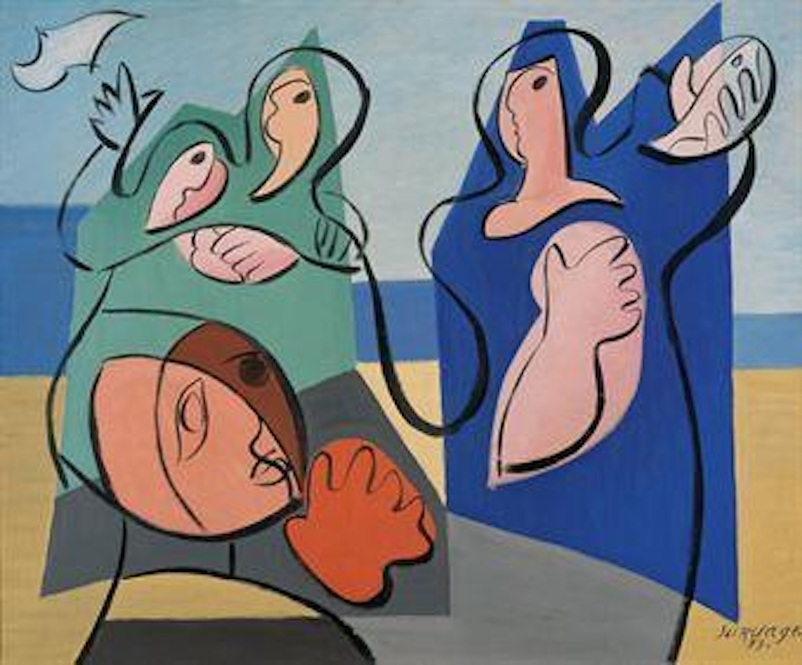 Femmes et oiseau by Leopold Survage