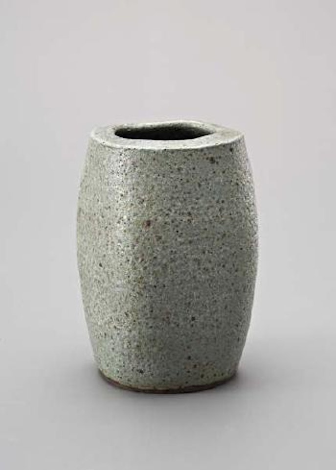 Squared vase with flat lip by Lucie Rie