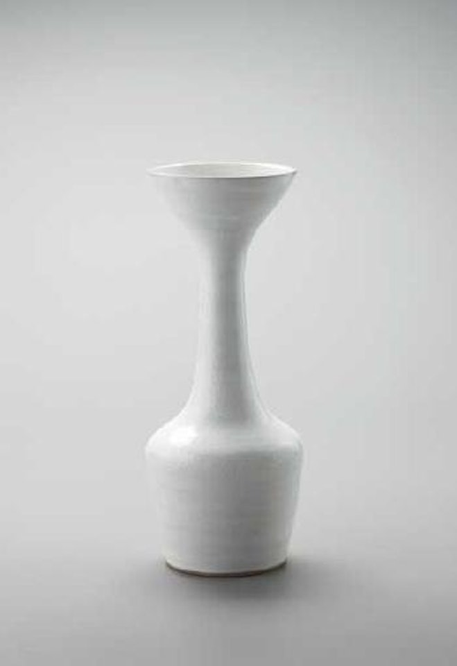 Rare large vase with conical, flaring lip by Lucie Rie