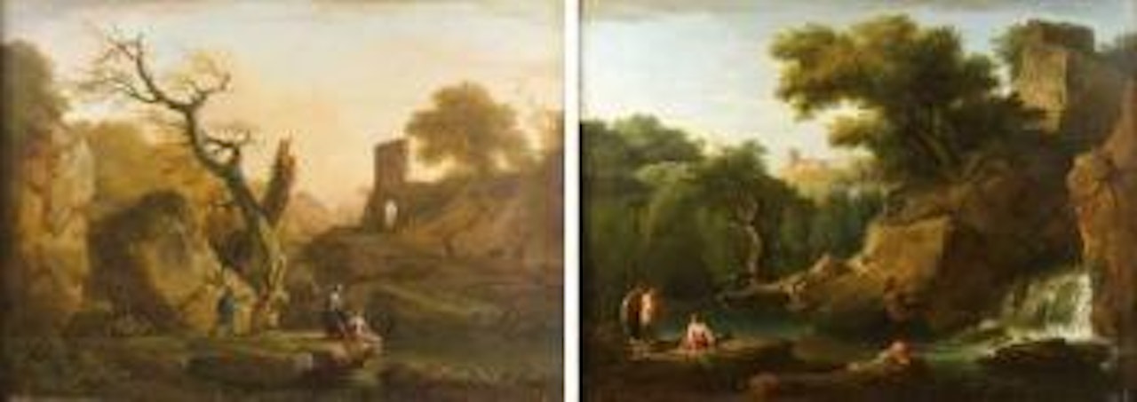 Le Soir.  Le Matin by Claude Joseph Vernet