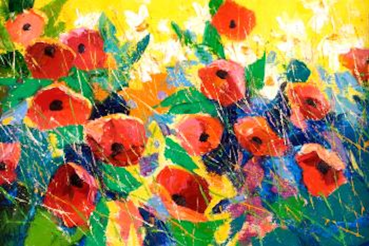 Grasses & poppies by Kenneth Webb