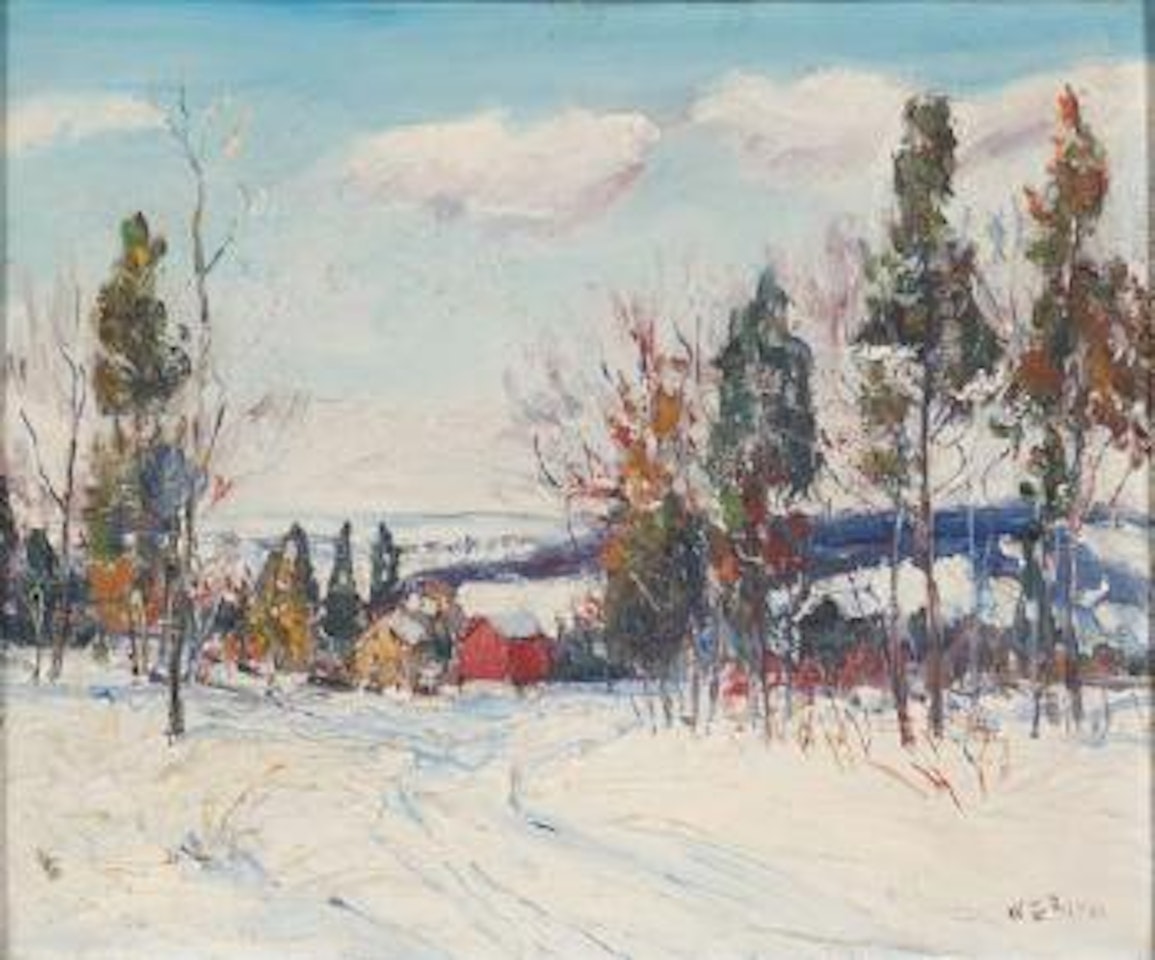 Cedars in winter (Sumneytown, PA) by Walter Emerson Baum