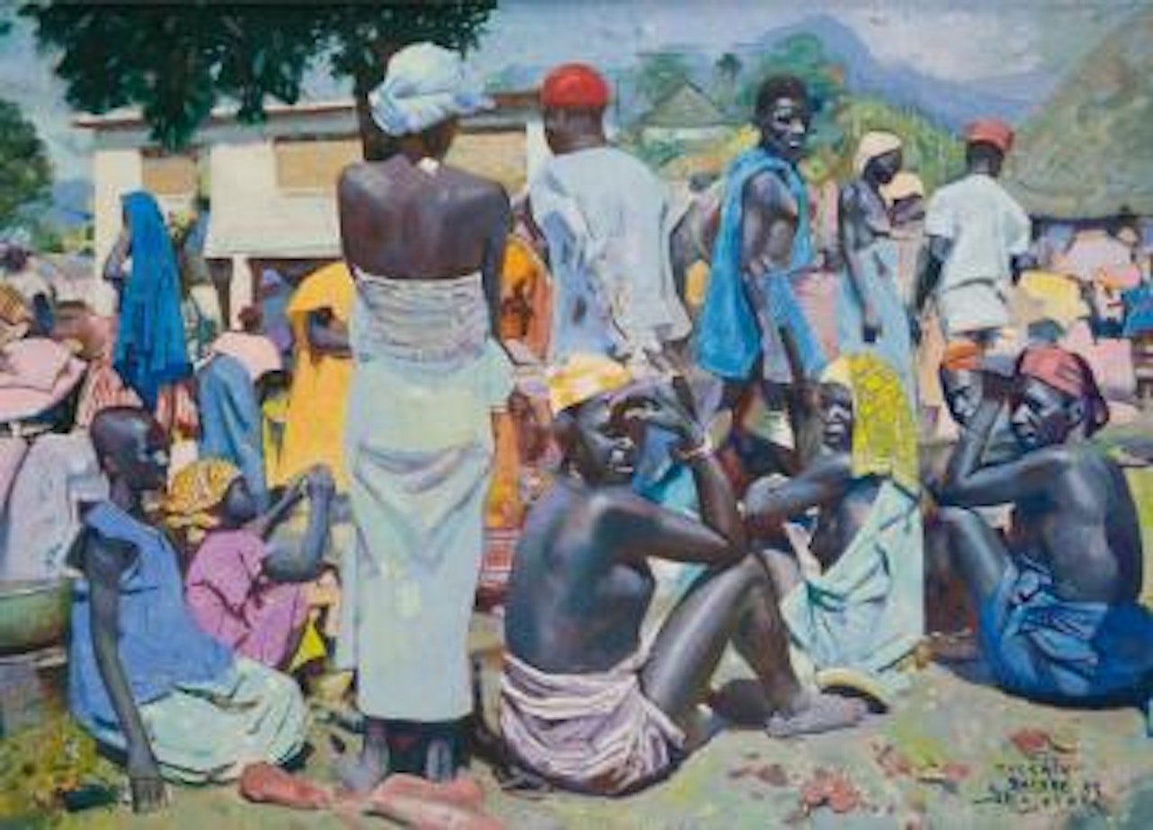 Marché à Macenta (Guinée) by Jacques Majorelle