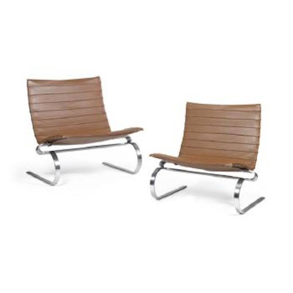 Pk20: A Pair Of Armchairs by Poul Kjaerholm