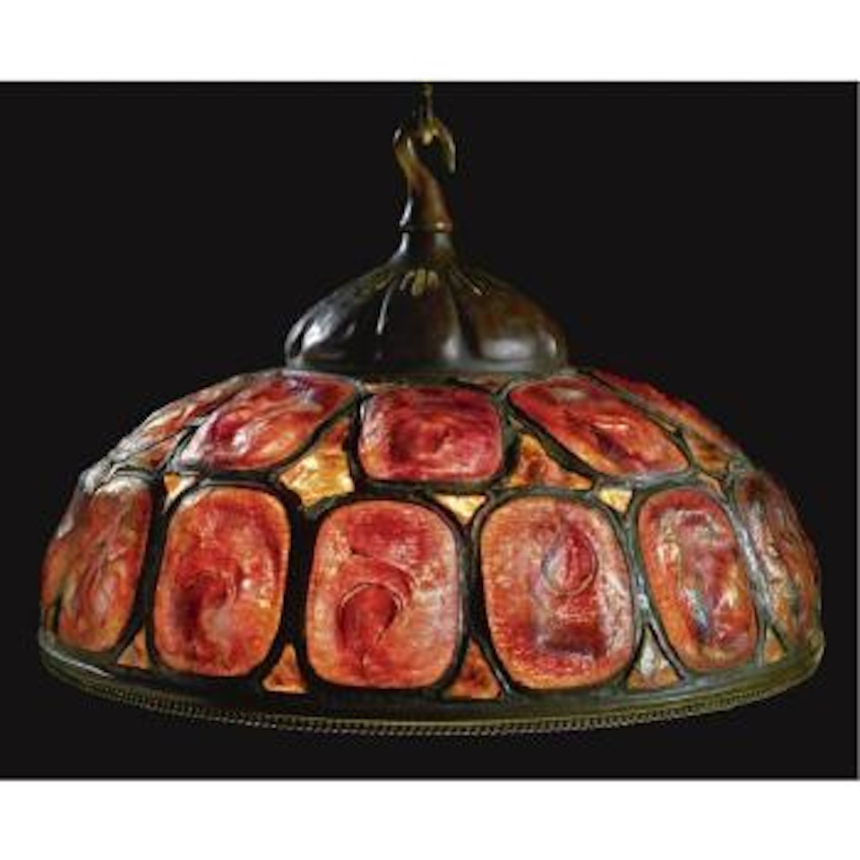 Turtleback Tile Chandelier by Tiffany Studios