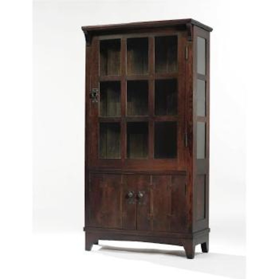 A Rare Trapezoidal China Cabinet by Gustav Stickley