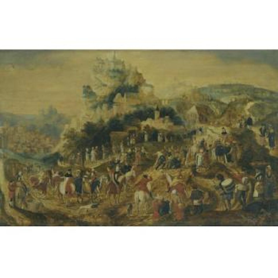 Landscape With The Road To Calvary by Herri met de Bles