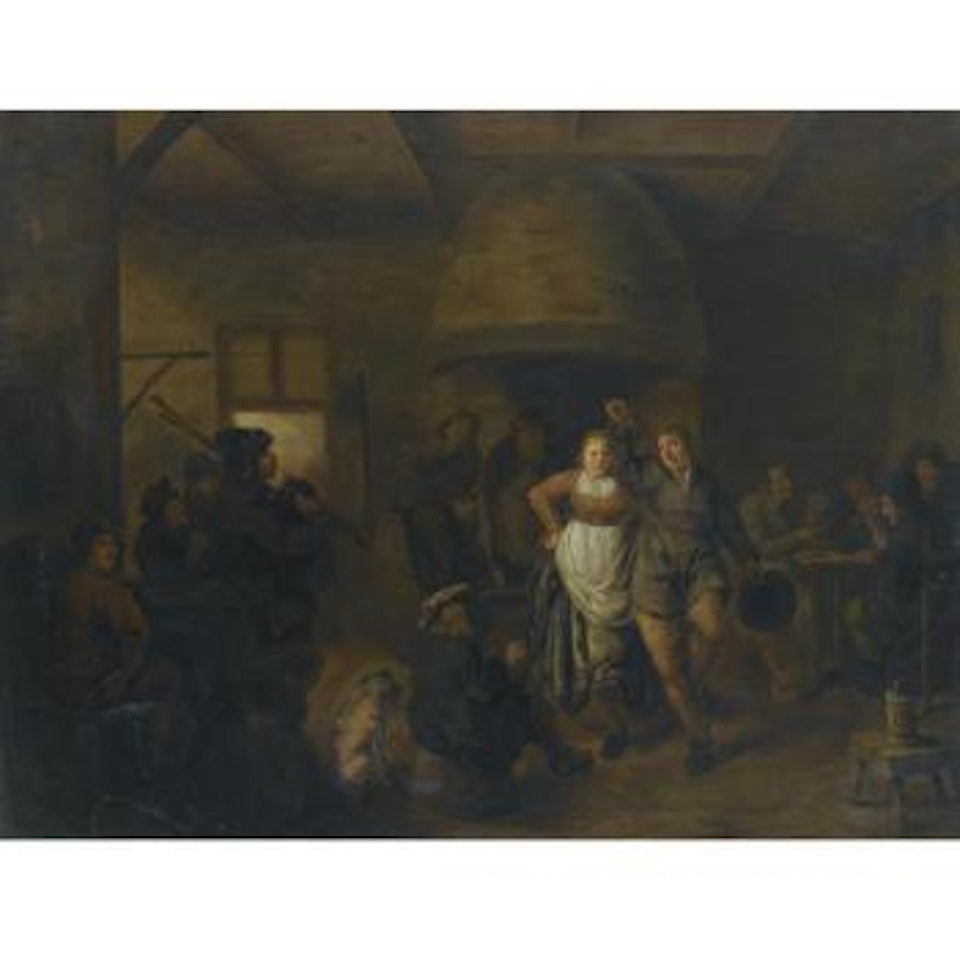 A Tavern Interior With A Bagpiper And A Couple Dancing by Jan Miense Molenaer