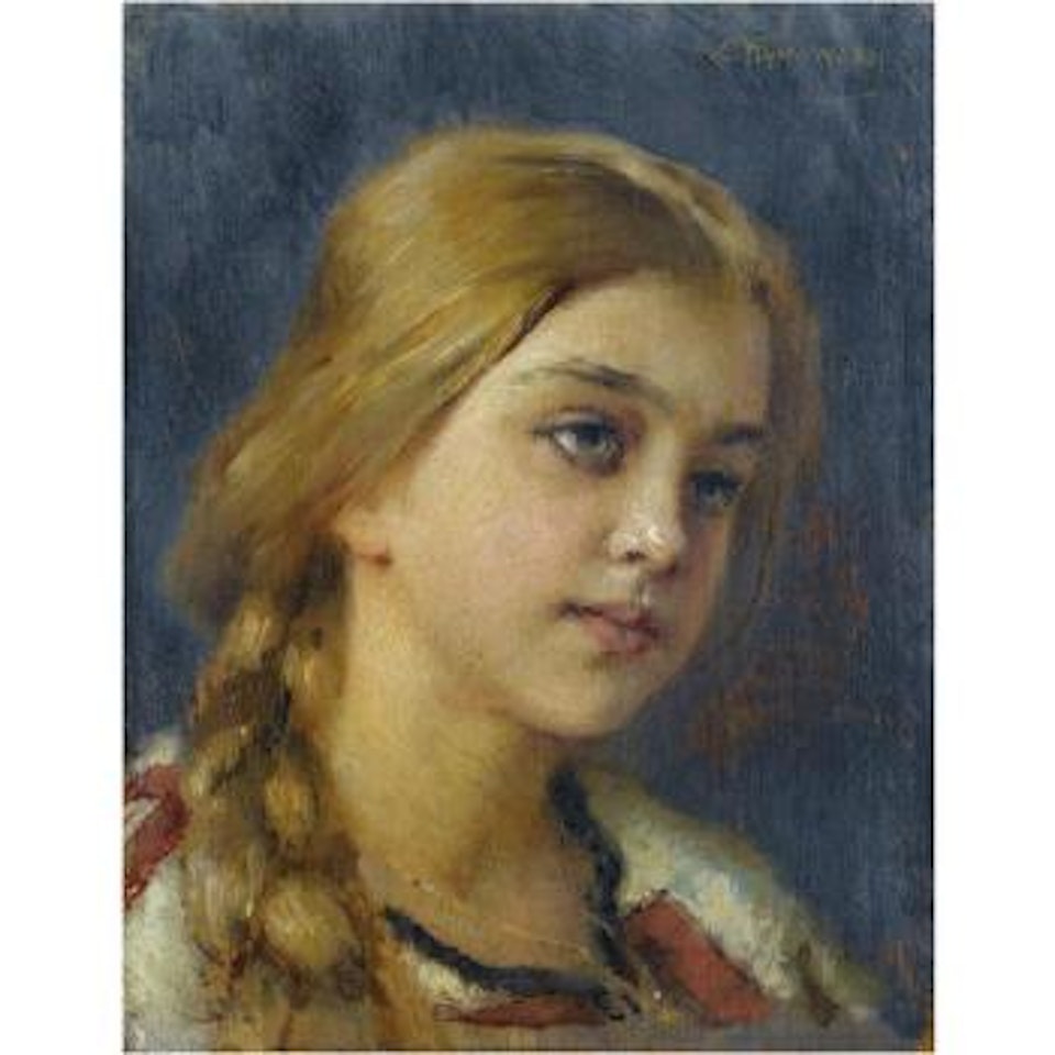 Portrait Of A Girl by Konstantin Makovsky
