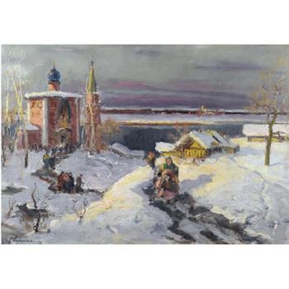 Returning From Church by Georgij Aleksandrovic Lapschin