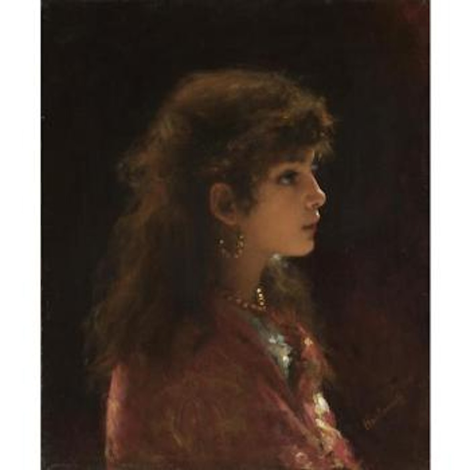 Young Girl In Profile by Alexei Harlamoff