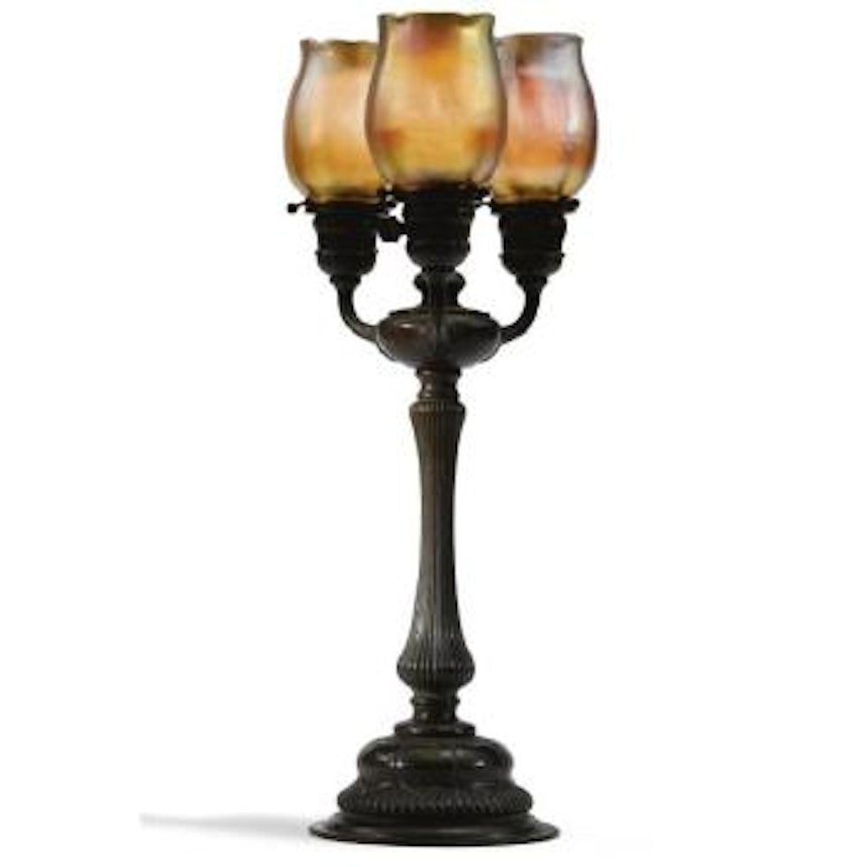 Three-light Newell Post Table Lamp by Tiffany Studios