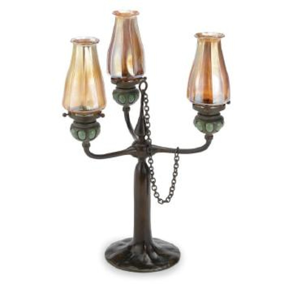 Three-light Candelabra by Tiffany Studios