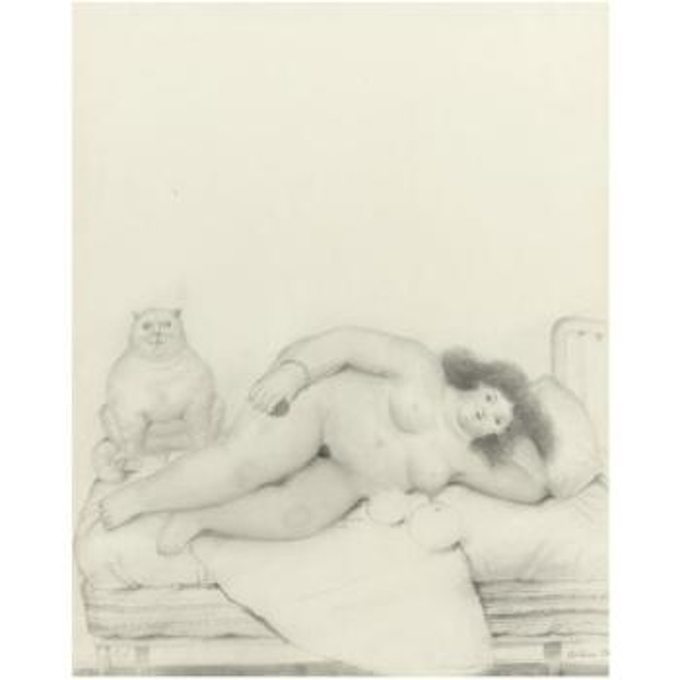Woman With Cat by Fernando Botero