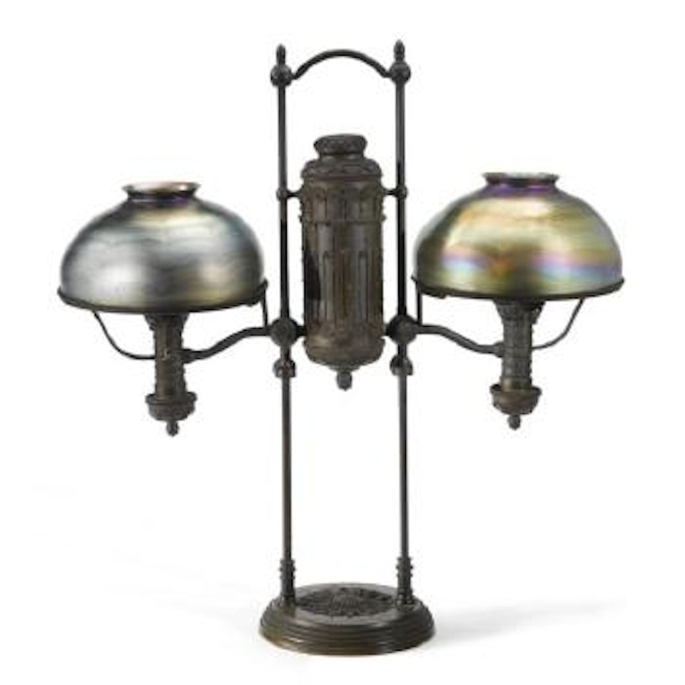 Double Student Table Lamp by Tiffany Studios