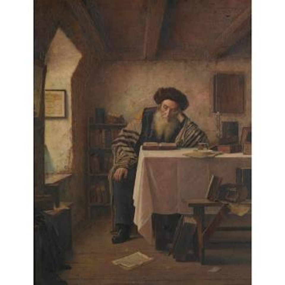 A Seated Rabbi by Alois Heinrich Priechenfried