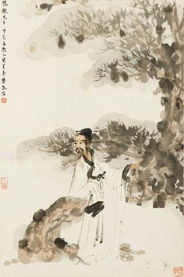 Scholar under the pine tree by Fu Baoshi