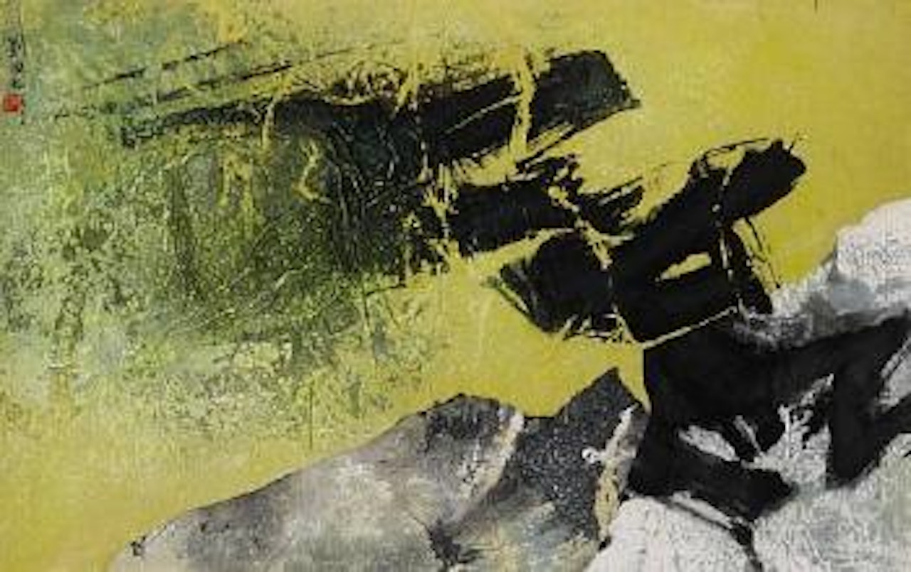 Abstract green by Liu Kuo-Sung (Liu Guosong)