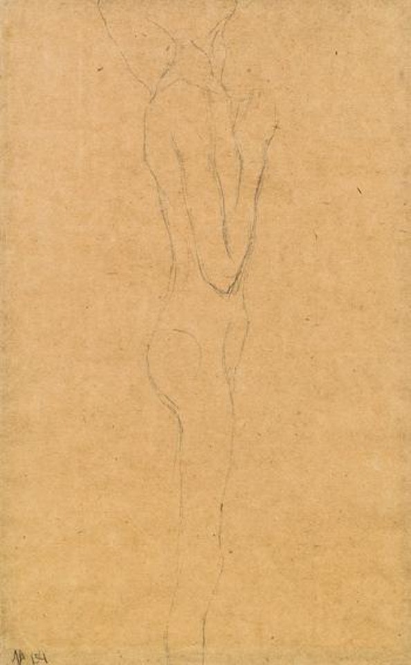 Studie fur die linksstehende der beiden Freundinnen by Gustav Klimt