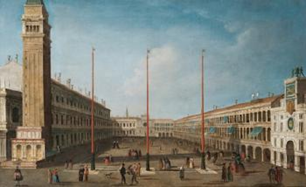View of the Piazza San Marco in Venice by Venetian School