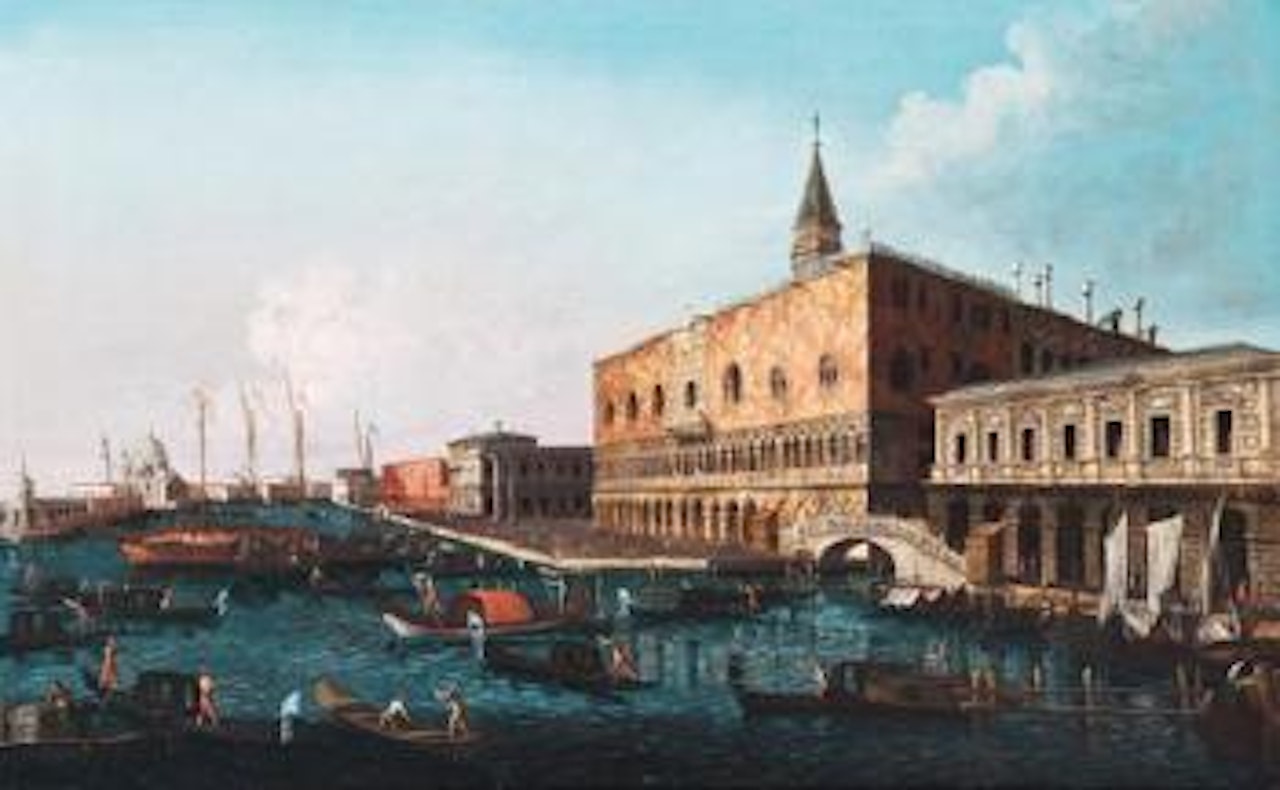 View of the Bacino di San Marco and the Palazzo Ducale in Venice by Venetian School