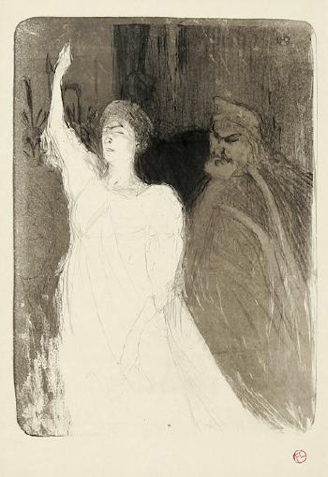 Bartet et Mounet-Sully dans 'Antigone'. by Henri de Toulouse-Lautrec