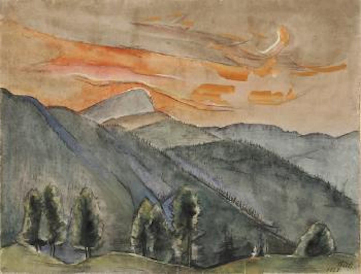 Alpenlandschaft. by Hannah Höch