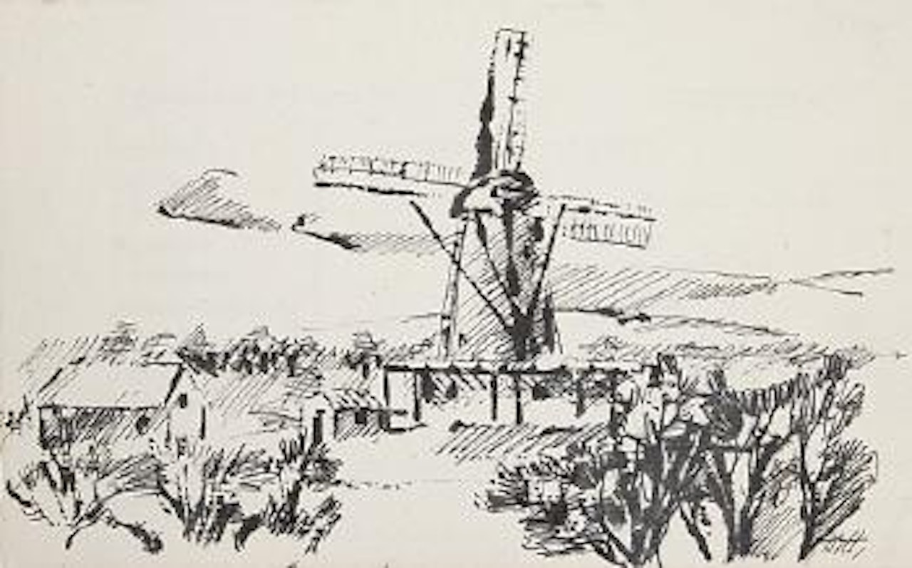 Windmühle in Holland. by Hannah Höch