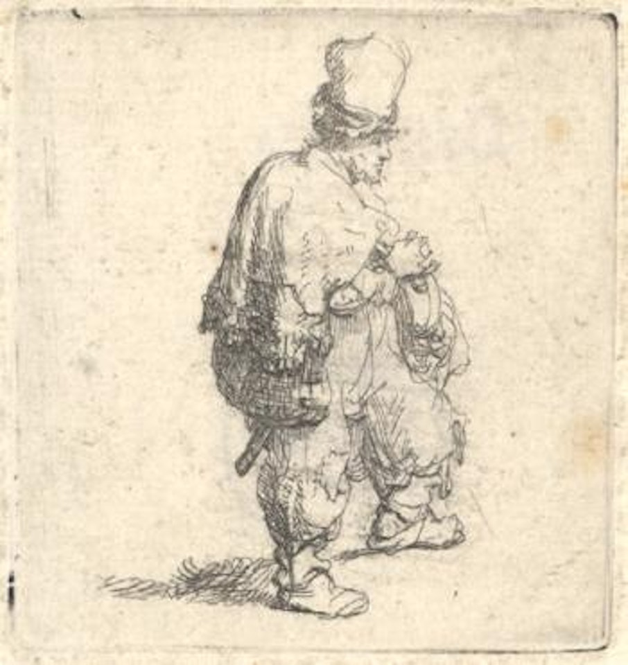 Pole in hoher Mütze. by Attributed to Rembrandt Harmensz van Rijn