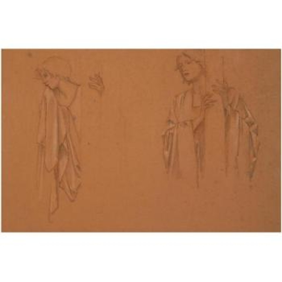 Two Studies For The Last Sleep Of Arthur In Avalon by Edward Coley Burne-Jones