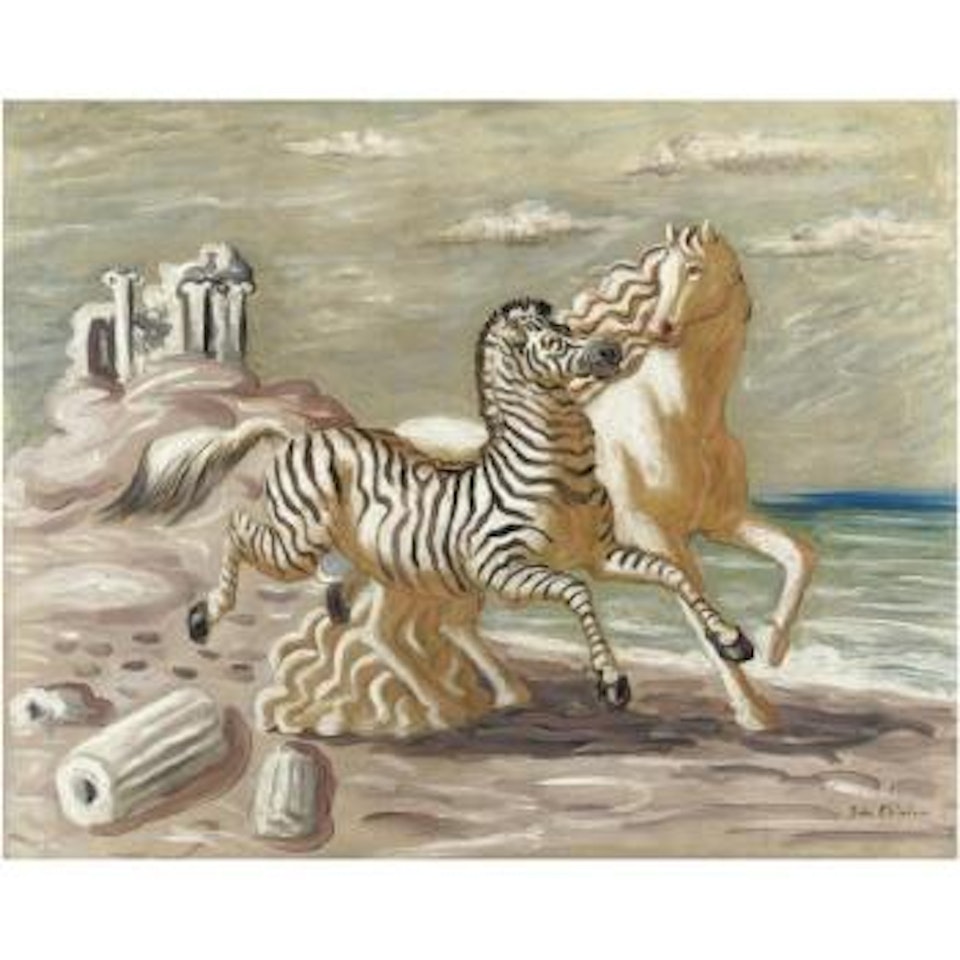 Zebra E Cavallo In Riva Al Mare by Giorgio de Chirico