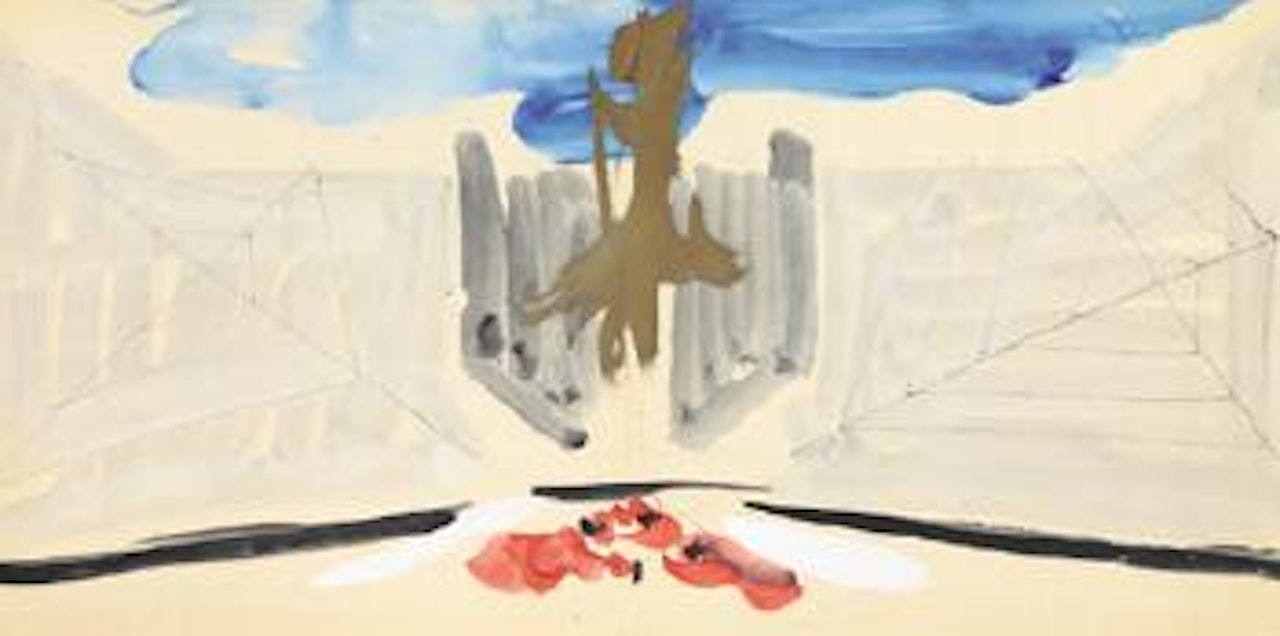 Two of four studies for the Monumento ai Caduti della Resistenza by Lucio Fontana