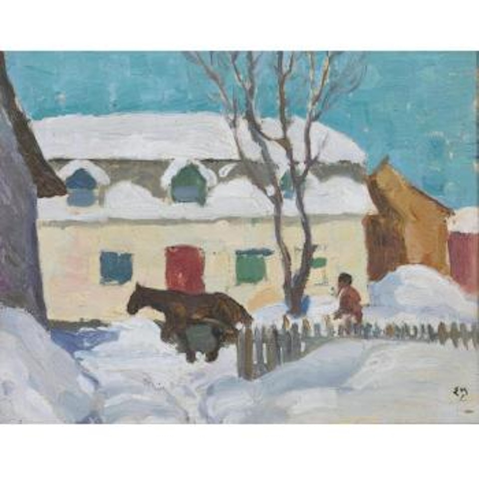 Winter Snow Scene, Quebec Farm by Edwin Headley Holgate