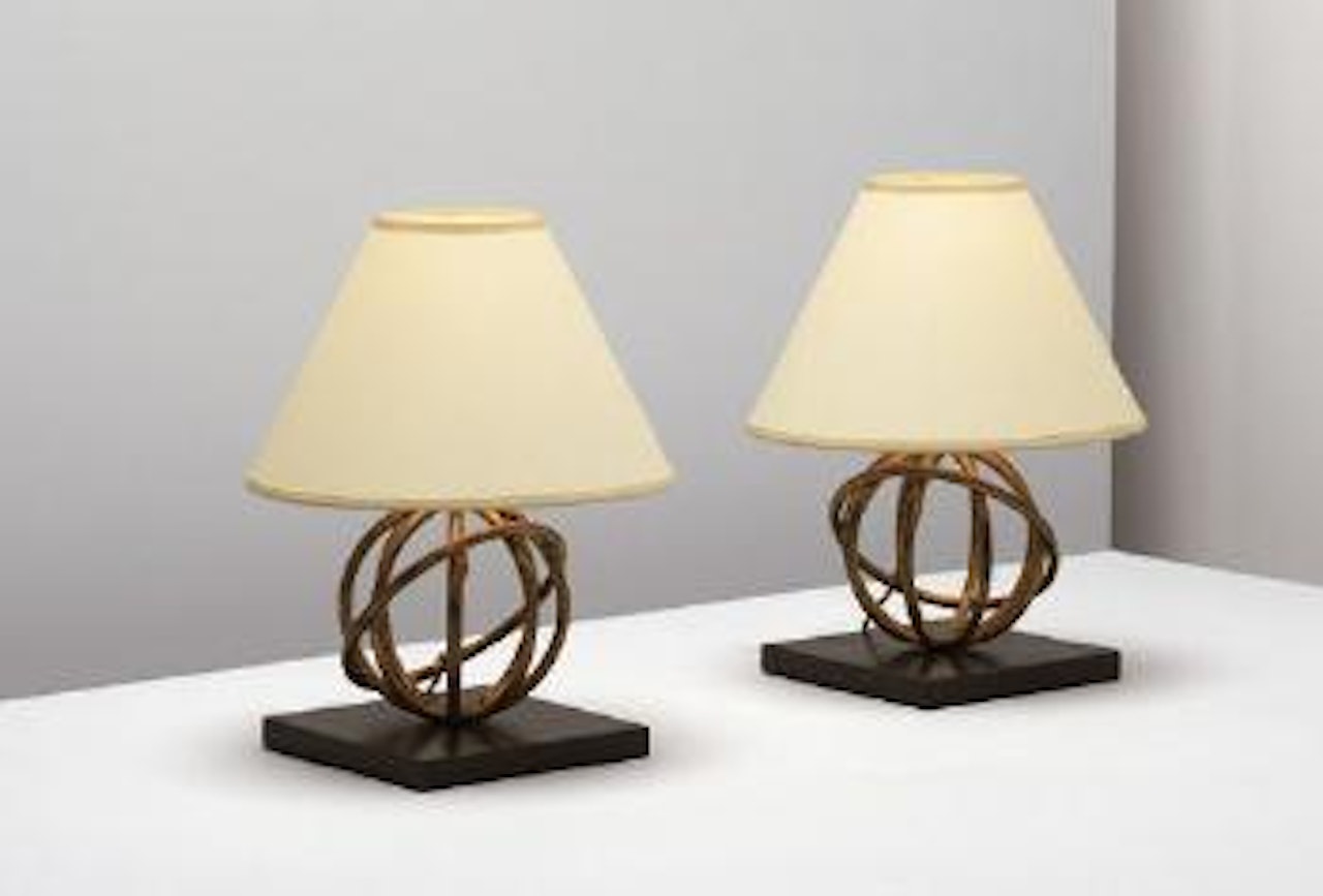 Pair of Sphère table lamps by Jean Royere