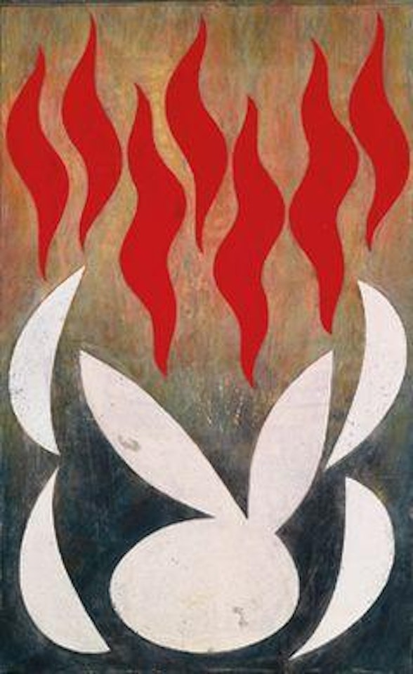 Flaming bunny by Philip Taaffe