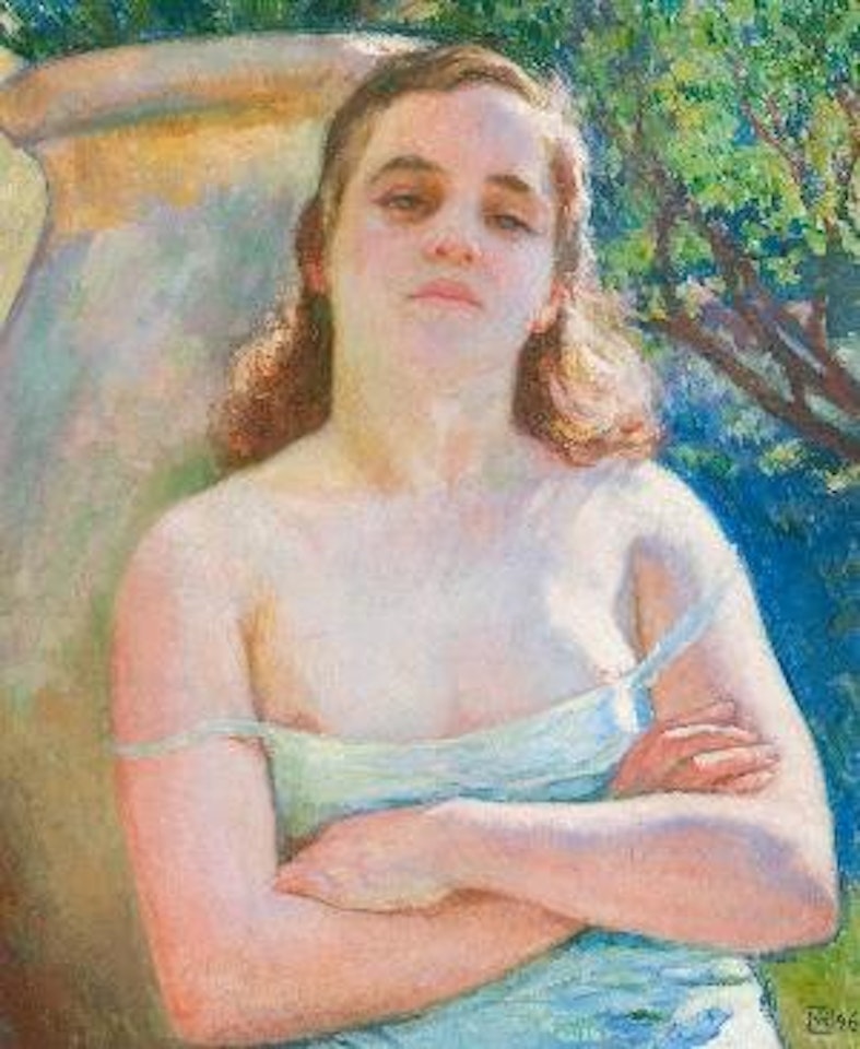 Paquita assise contre une jarre by Theo van Rysselberghe