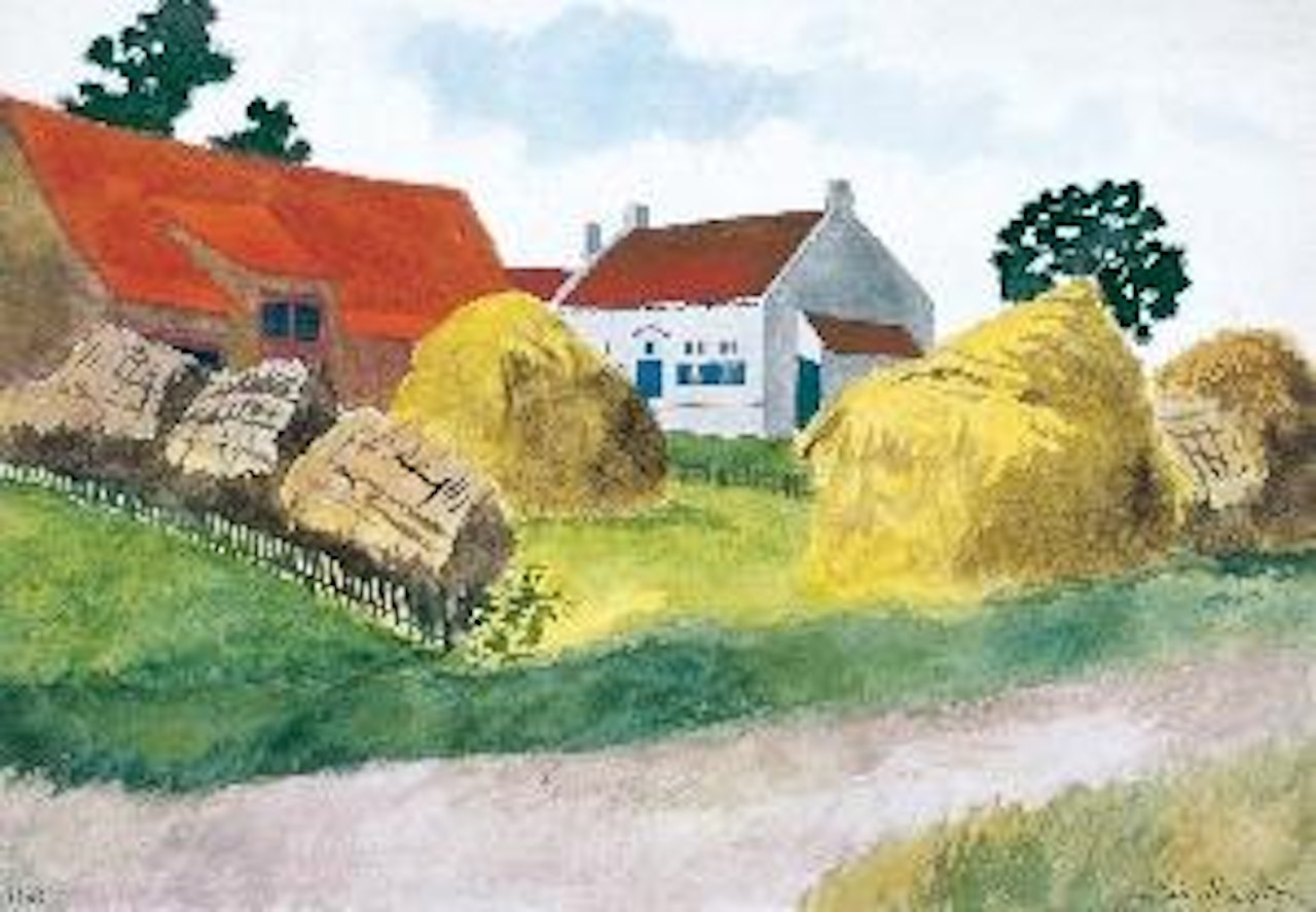 Witte hoeve met blauwe luiken by Léon Spilliaert