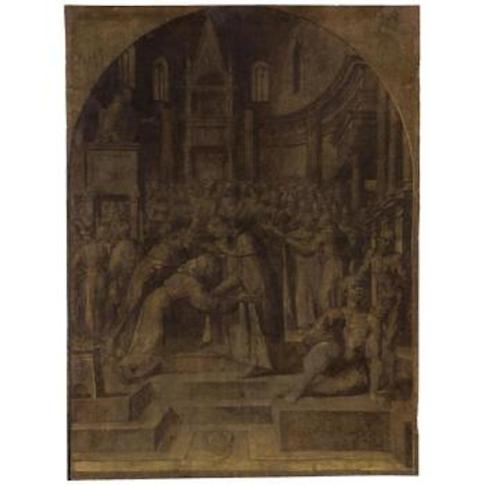 The Meeting Of SS. Francis And Dominic, At San Giovanni In Laterano by Jacopo Ligozzi