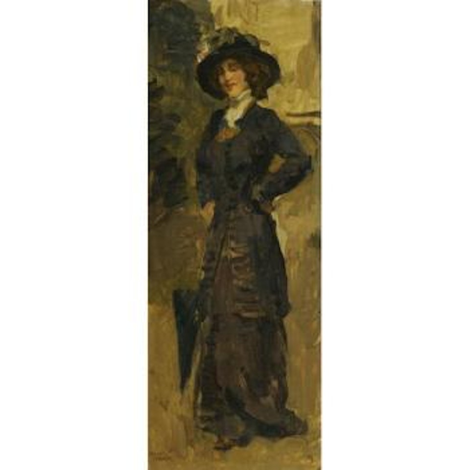 Sophie De Vries In An Elegant Dress by Isaac Israels