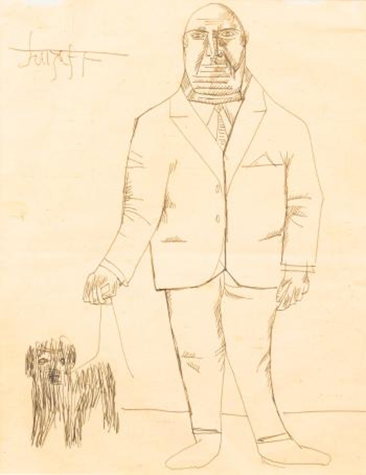 Man with dog by Francis Newton Souza