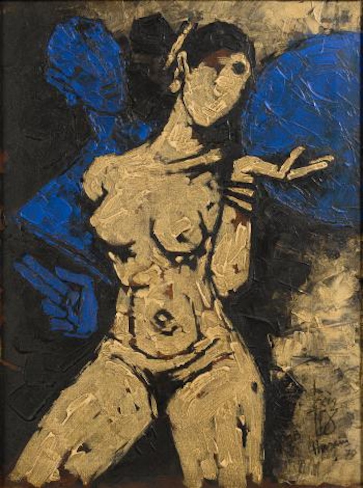Female nude by M.F. Husain