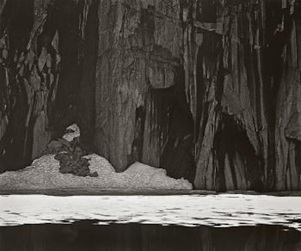 Frozen lake and cliffs, Sierra Nevada, California by Ansel Adams