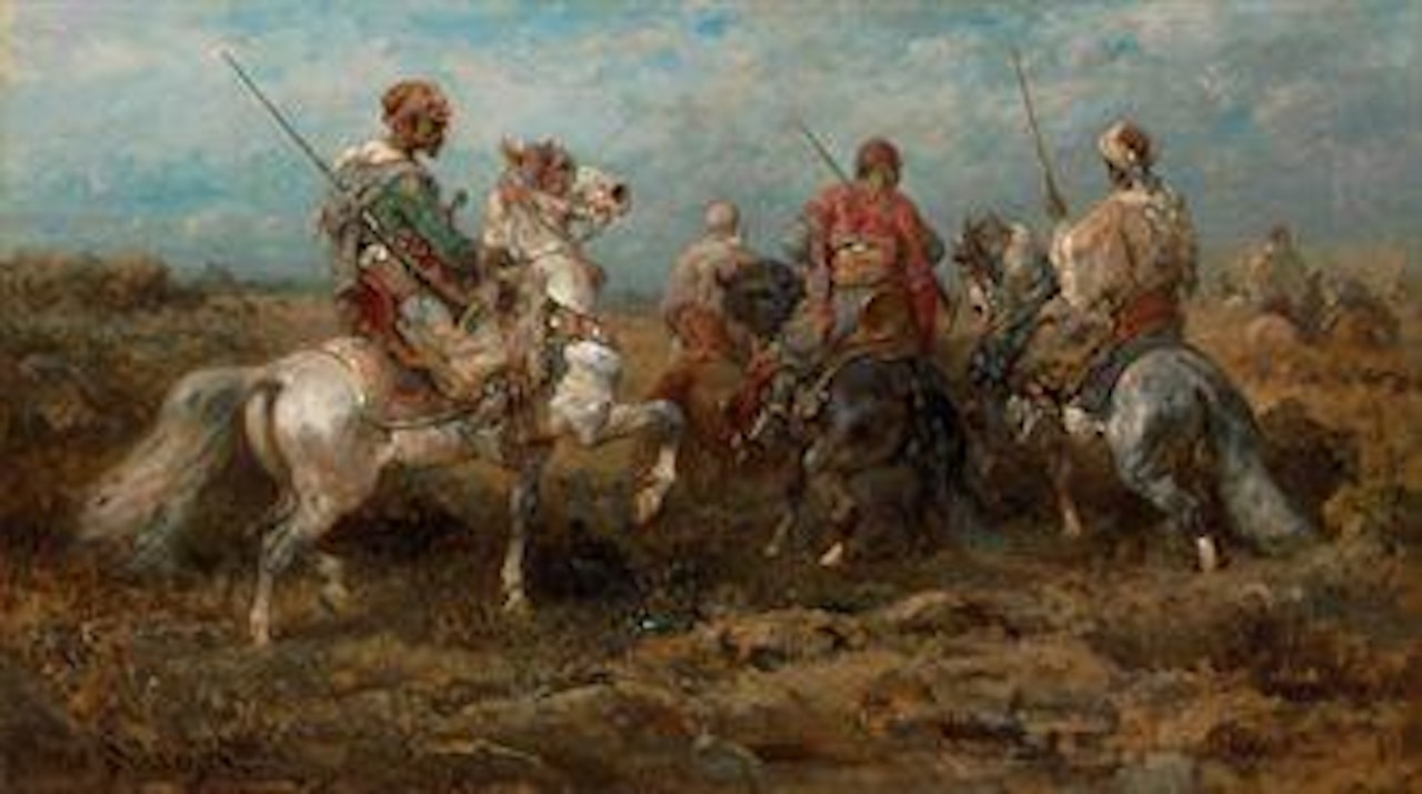 Arab horsemen by Adolf Schreyer