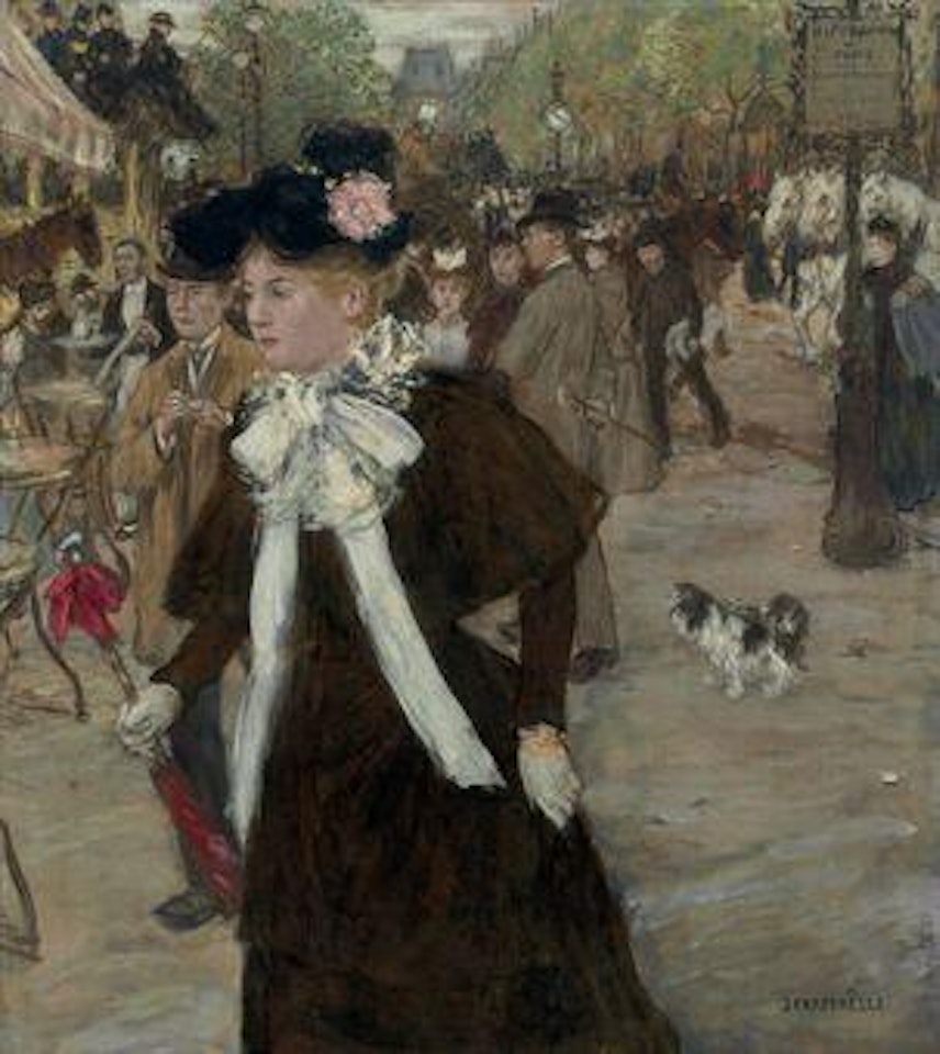 Élégante sur le Boulevard des Italiens, Paris by Jean Francois Raffaelli