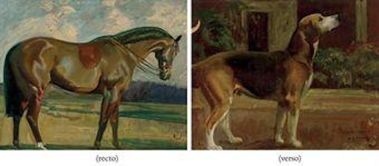A bay hunter (recto); and Bedale Truman (verso) by Alfred James Munnings