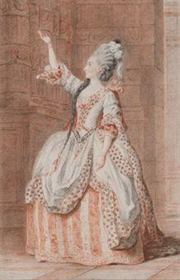 A presumed portrait of Mademoiselle Saint-Val l'Ainée by Louis Carrogis Carmontelle