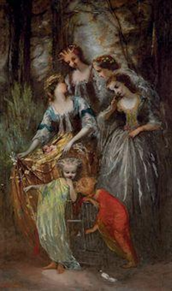 The Empress Eugénie and her attendants by Adolphe Monticelli