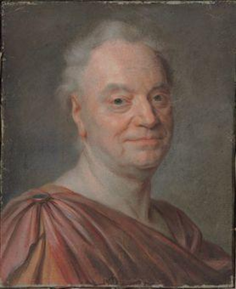 Portrait of Prosper Jolyot de Crébillon, bust-length in antique dress by Maurice Quentin de la Tour