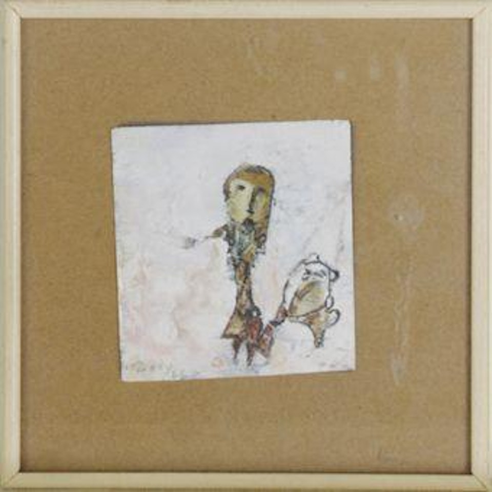 Untitled (figure and dog) by Mark Tobey