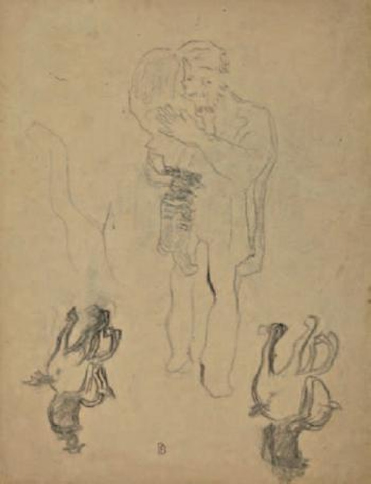 Homme et enfant, esquisse de cavaliers by Pierre Bonnard